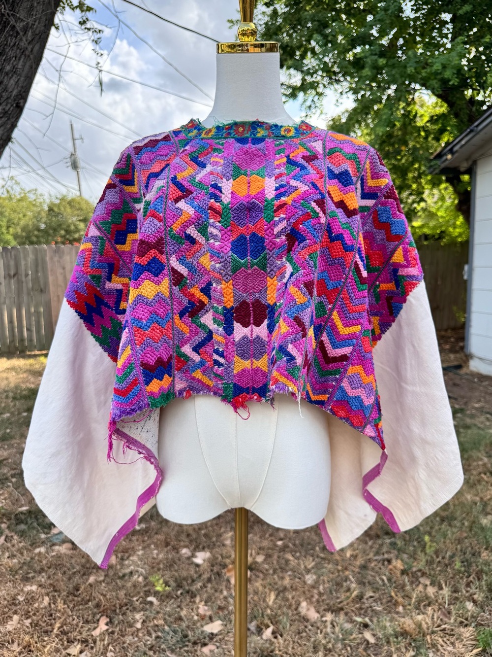Vintage Authentic Guatemalan Huipil Poncho Top